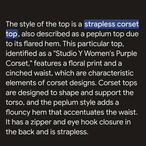 EUC Studio Y Floral Y2K Strapless Corset Top Back Zip Purple/Pink Sz. L - Picture 4 of 7
